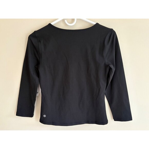 Athleta NWT Shanti Scoop 3/4 Sleeve Casual Top in Black Size Small - Picture 5 of 14